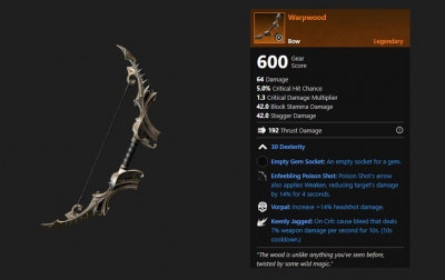 How to get the New World Legendary Warpwood, Regent, and Creeping Recurve Bows?